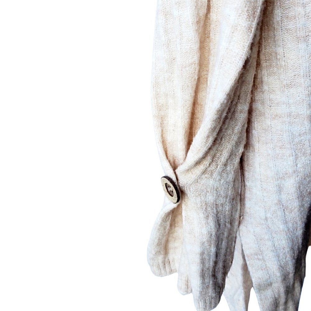 Free People Oversized Retro Trendy Ribbed Knit Acrylic Coastal Sweater. Small - Picture 8 of 10